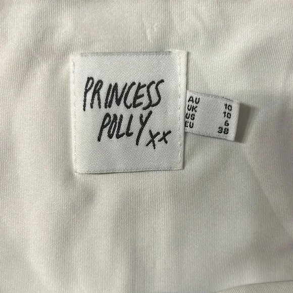 Princess Polly Colton Corset Top, Sz 6, White Floral, Roses, Red, Green, Brown - Picture 11 of 13